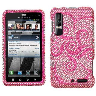 Asmyna MOTXT862HPCDM186NP Luxurious Dazzling Diamante Case for Motorola Droid 3 XT862   1 Pack   Retail Packaging   Whirl Flower Cell Phones & Accessories