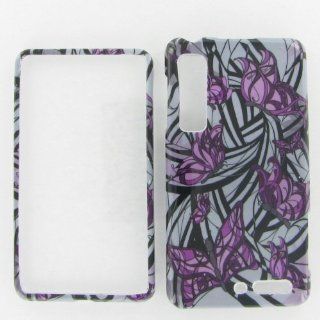 Motorola XT862 (Droid 3) Purple Butterfly Protective Case Cell Phones & Accessories