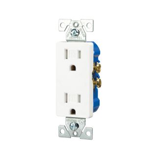 Cooper Wiring Devices 10 Pack 15 Amp White Decorator Duplex Electrical Outlet