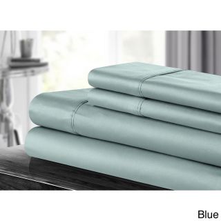 Chic Chic Home 500 Thread Count Cotton 4 piece Sheet Set Blue Size Queen