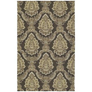 Indoor/ Outdoor Fiesta Chocolate Damask Rug (5 X 76)