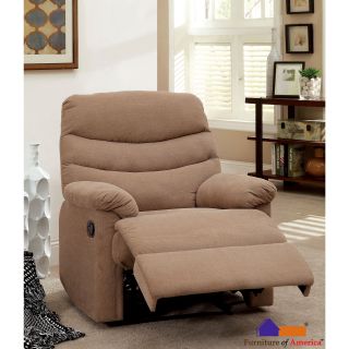 Furniture Of America Dabury Brown Flannelette Recliner