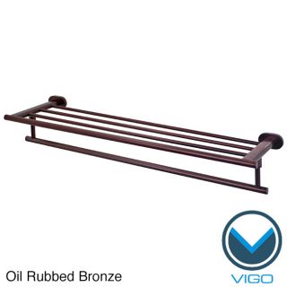 Vigo Ovando 24 inch Round Design Hotel Style Rack And Towel Bar