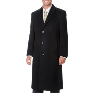Pronto Moda Mens Harvard Charcoal Cashmere Blend Long Top Coat