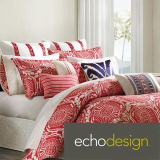 Echo Echo Cozumel 4 piece Comforter Set With Optional Euro Sham Separate Red Size Twin