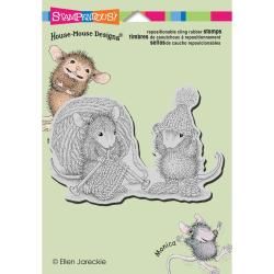 Stampendous House Mouse Cling Rubber Stamp 5.5 X4.5 Sheet   Knit Gift