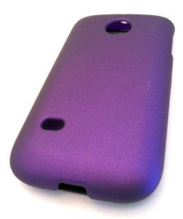 Straight Talk Huawei M865c Purple Solid Rubberized Rubber Coated HARD Case Skin Cover Accessory Protector Cell Phones & Accessories