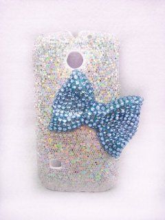 Mint Crystal Bling Shiny Glitter 3D Bow Sparkles Special Rhinestone Party Classic Case Cover For Huawei Ascend II 2 M865 C8650 / T Mobile Prism U8651 Cell Phones & Accessories