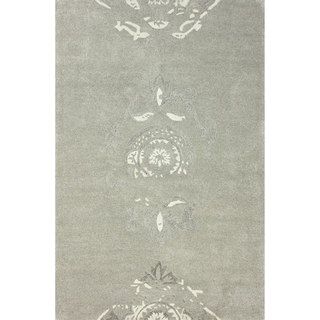 Nuloom Hand tufted Wool/ Viscose Medallion Grey Wool Rug (5 X 8)