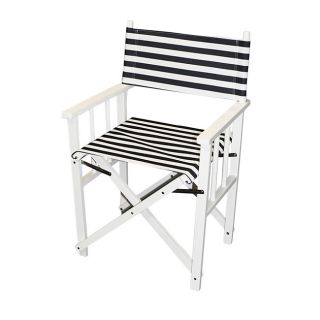 Blue/ White Stripe Folding Director Chair