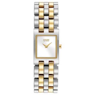 Ladies Citizen Eco Drive Watch with Square White Dial (Model EX1304