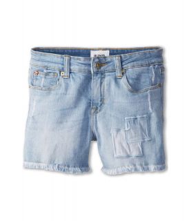 Hudson Kids Bleached Super Soft 3 Shorts With Tonal Patch Work Detail Girls Shorts (Bone)