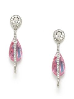 Phoebe Open Teardrop Pink & Clear Crystal Earrings by Swarovski Jewelry