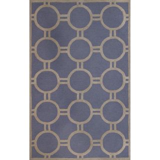 Safavieh Handmade Moroccan Cambridge Circles pattern Light Blue/ Ivory Wool Rug (4 X 6)
