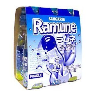 Ramune Original Sangaria Japanese Soda   (6) Six Pack 