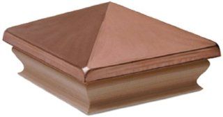 Woodway Products 870.1388 4 by 4 Inch Small Cedar Copper Pyramid Post Cap   Decking Caps  