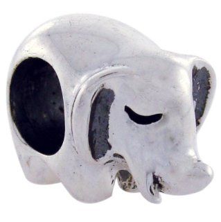 Biagi Elephant Sterling Silver Bead, Pandora Compatible Bead Charms Jewelry