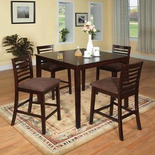 Furniture Of America Furniture Of America Eazton Transitional 5 piece Microfiber Counter Height Dining Set Espresso Size 5 Piece Sets