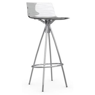 Calligaris LEau 31.5 Stool CS/1270_P Finish Chromed, Seat Color Transparent