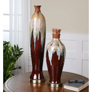 Aegis 2 piece Glazed Ceramic Vase Set