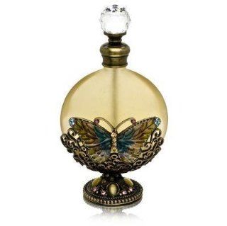 Perfume Bottle (Butterfly with Gold Rhinestones) PB 874  Refillable Cosmetic Containers  Beauty
