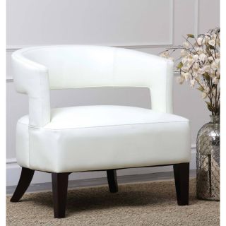 Abbyson Living Fulton Ivory Bycast Leather Armchair