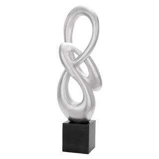 Silver Modern Table top Polystone Sculpture