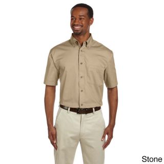 Mens Easy Blend Short Sleeve Twill Shirt With Stain release