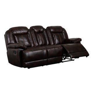Brown Double Recliner Sofa