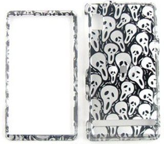 Motorola Droid A855 Transparent Design, Cute Multi Mini Skulls Hard Case/Cover/Faceplate/Snap On/Housing/Protector Cell Phones & Accessories