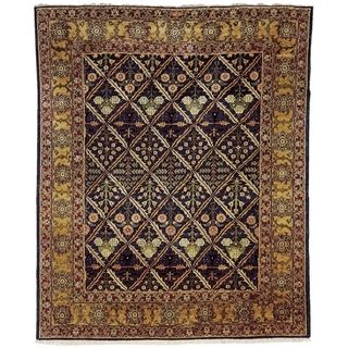 Safavieh Hand knotted Peshawar Vegetable Dye Navy/ Gold Wool Rug (6 X 9)