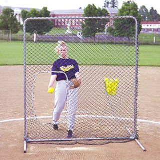 Jugs Quick snap Softball Screen with Ball Pouch, 6   Feet  Baseball Protective Screens  Sports & Outdoors
