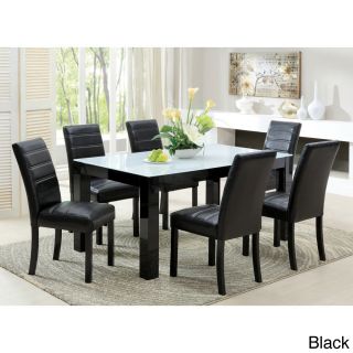 Furniture Of America Furniture Of America Magnolia Blithe Contemporary 7 piece Tempered Glass Dining Set Black Size 7 Piece Sets