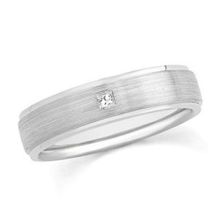 Cut Diamond Accent Wedding Band in 14K White Gold   Size 10.5   Zales