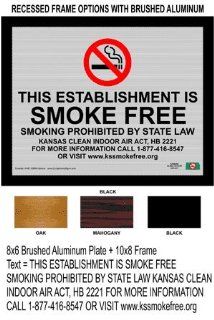 This Establishment Is Smoke Free Sign NHE 10858 Kansas No Smoking  Business And Store Signs 