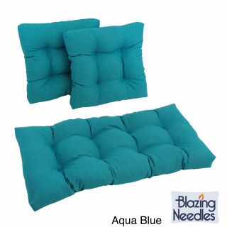 Blazing Needles Outdoor Spun Poly Settee Cushions (set Of 3)