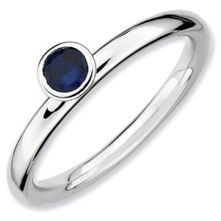 blue sapphire solitaire high profile ring in sterling silver orig $ 49