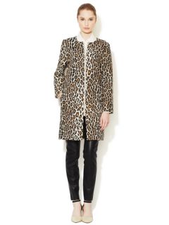 Leopard Collarless Coat by Sea