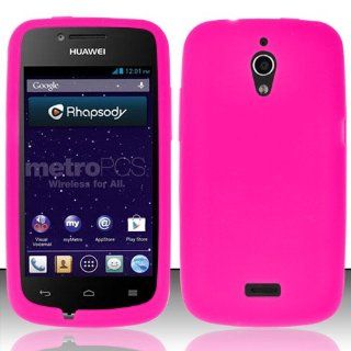For Huawei Vitria H882L (MetroPCS) Silicon Skin Cover   Hot Pink SC Cell Phones & Accessories