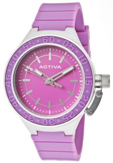 Activa AA301 004  Watches,Womens Pink Dial Purple Polyurethane, Casual Activa Quartz Watches