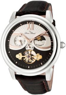 Lucien Piccard 28195BR  Watches,Mens Bismark Automatic Mechanical Chronograph Brown Genuine Leather, Chronograph Lucien Piccard Automatic Watches