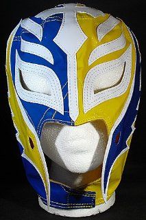REY MYSTERIO BLUE & YELLOW HALF MASK KID SIZED REPLICA WRESTLING MASK Sports & Outdoors