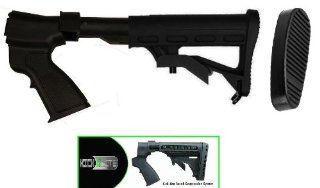 Ultimate Arms Gear Tactical Stealth Black Remington 870 12 Gauge Shotgun Skeleton Stock Buttstock Set With Sling Swivel + Recoil Buttpad + Rear Pistol Grip & Featuring Patented Phoenix Technology Kicklite Recoil Reduction Stock Tube  Gunsmithing Tools
