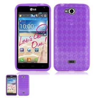 LG Spirit 4G MS870 Transparent Purple TPU Crystal Skin Case Cell Phones & Accessories