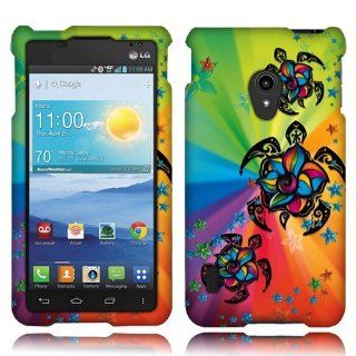 LG Lucid 2 VS870 Colorful Turtle Rubberized Cover Cell Phones & Accessories