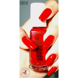 Layla Cosmetics Ceramic Effect Nail Polish N.06 Milan Red (10ml)      Health & Beauty