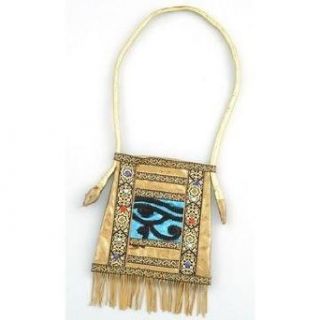 Cleopatra Egyptian Purse Jeweled Metal Fringe Handbag 7" across, 8" tall Clothing