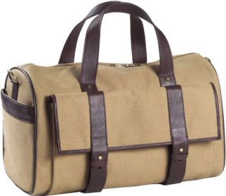 Clava Canvas and Leather Pocket Duffel   Khaki