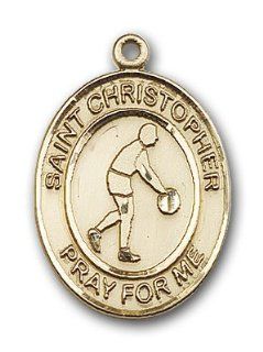 Large Detailed Men's 14kt Solid Gold Pendant Saint St. Christopher Medal 1 x 3/4 Inches Travelers/Motorists 7153  Comes with a Black velvet Box Jewelry
