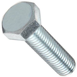 Class 10.9 Steel Hex Bolt, Zinc Blue Chromate Plated Finish, Metric, Metric Coarse Threads, Meets DIN 933/ISO 898 Specifications, M12 1.75 Thread Size, 30mm Length, Fully Threaded, Pack of 50